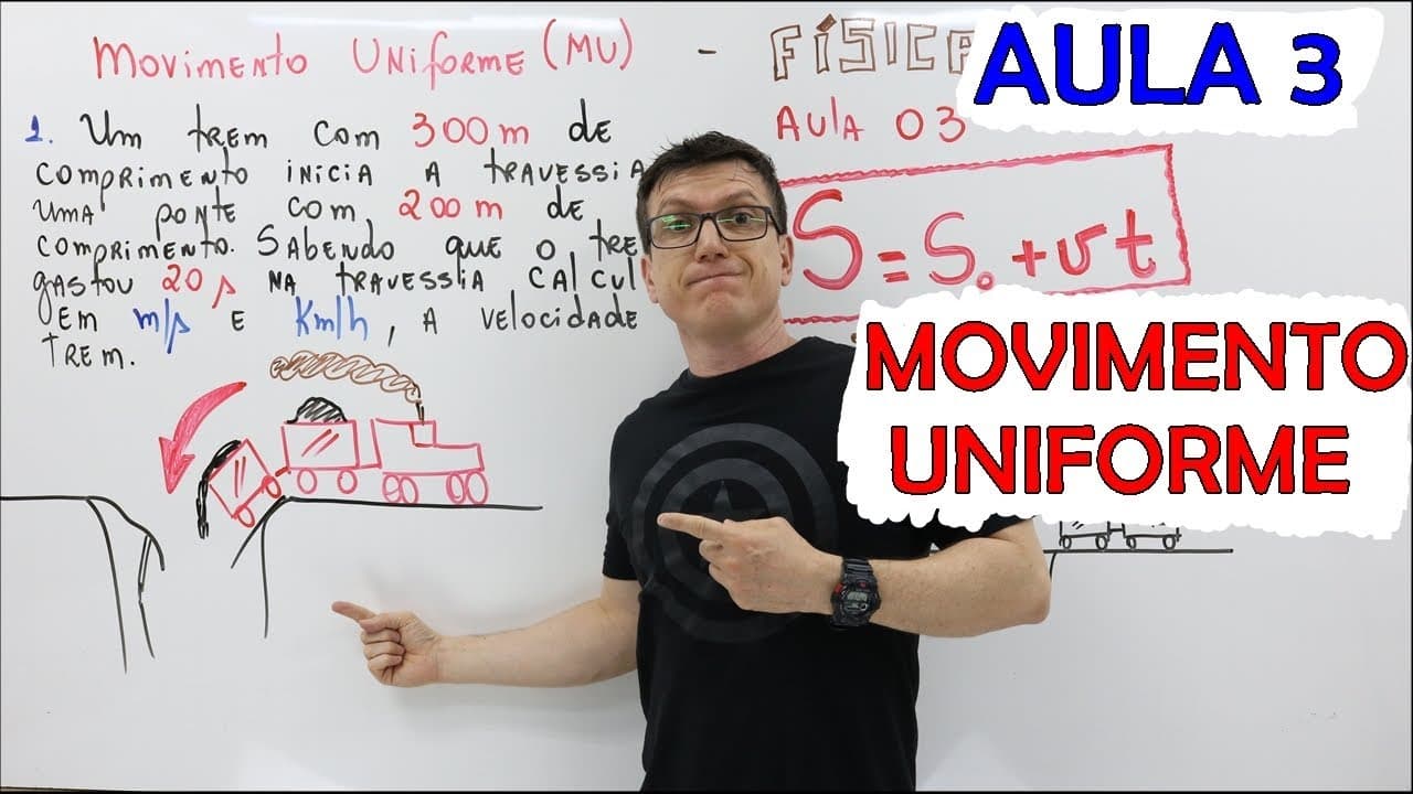 Thumbnail: MOVIMENTO UNIFORME (MU) - FÍSICA BÁSICA (FÍSICA do ZERO) - Teoria e Exercícios - AULA 03