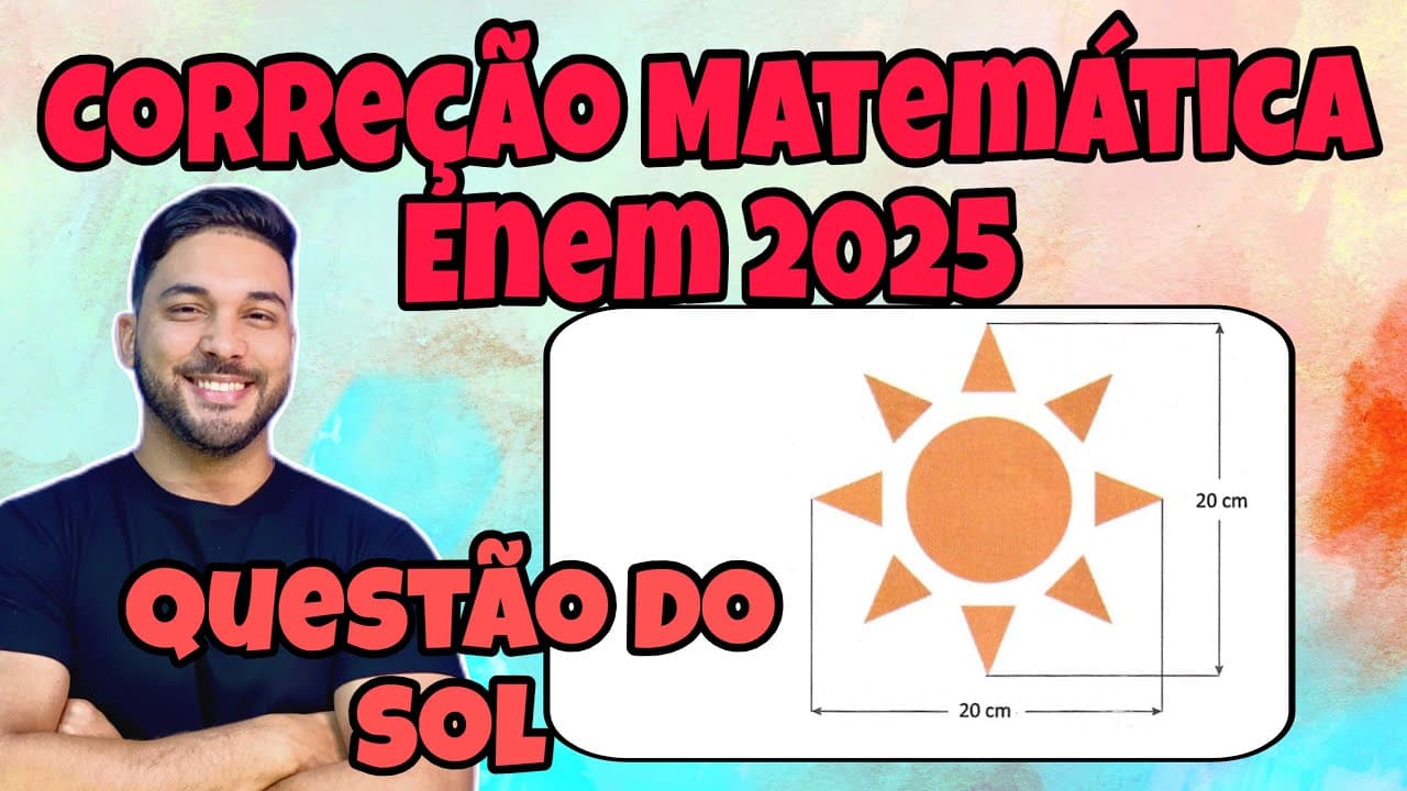 Thumbnail: ENEM 2025 - MATEMÁTICA | UM ARTISTA, QUE COSTUMA FAZER DESENHOS COM AREIA NA PRAIA, PEDIU A UM...