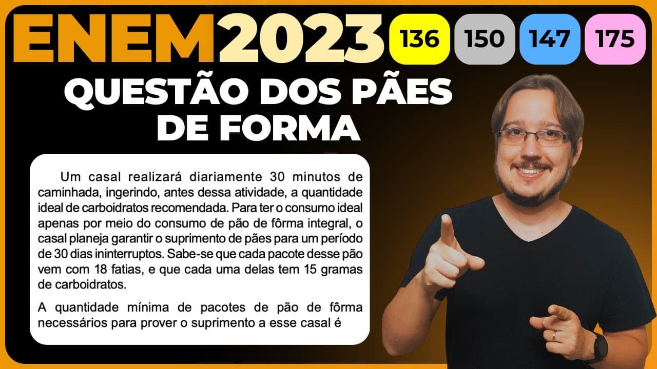 Thumbnail: ENEM 2023 || Proporção || Alguns estudos comprovam que os carboidratos fornecem energia ao corpo,