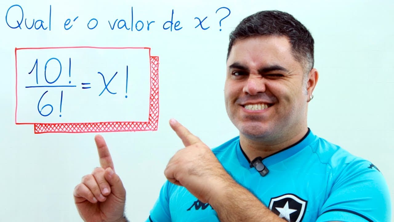 Thumbnail: 🔥 EQUAÇÃO COM DIVISÃO DE FATORIAL MUITO INTERESSANTE! Você consegue resolver isso?