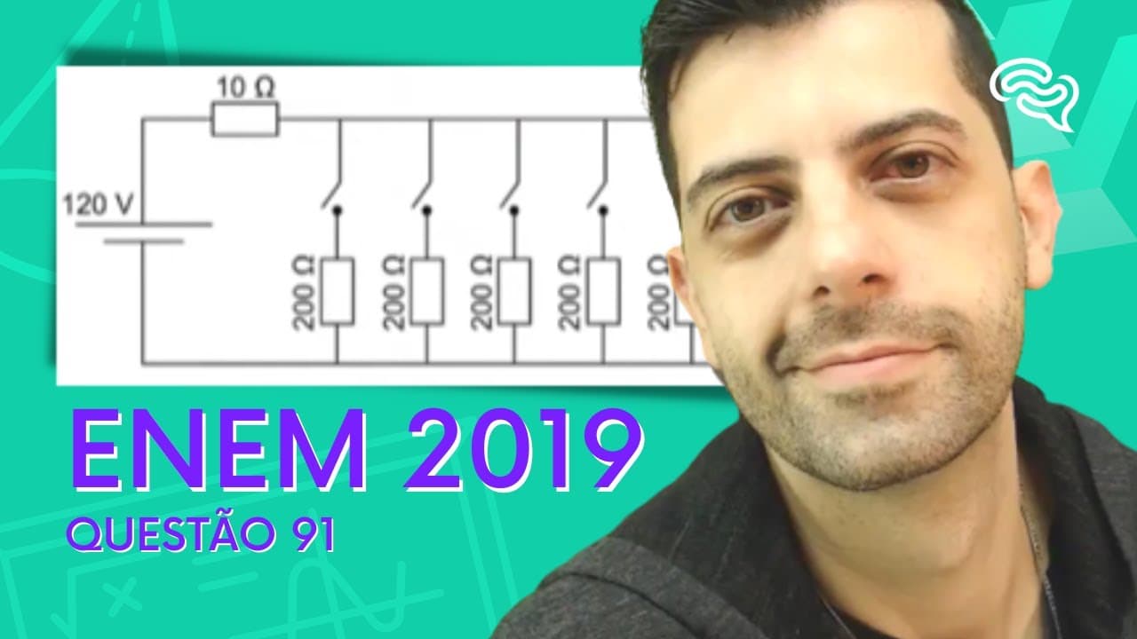 Thumbnail: ENEM 2019 - Q91 - Uma casa tem um cabo elétrico mal dimensionado, de resistência igual a 10 ohm, que