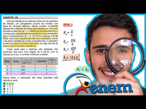 Thumbnail da aula: ENEM 2022 - A fim de classificar as melhores rotas em um aplicativo de trânsito, um pesquisador prop
