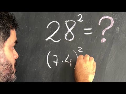 Thumbnail da aula: 28² = ??? Dá para ELEVAR AO QUADRADO de forma rápida e prática?