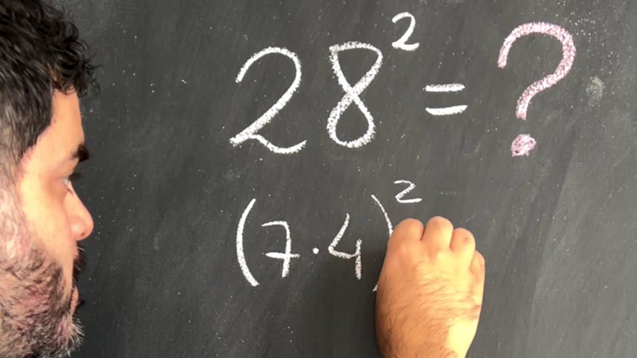 Thumbnail: 28² = ??? Dá para ELEVAR AO QUADRADO de forma rápida e prática?