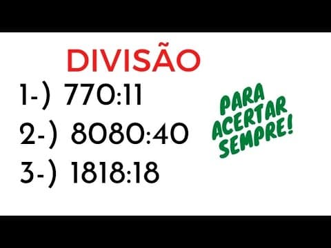 Thumbnail da aula: 😱 DIVISÃO - Exemplos PARA ACERTAR SEMPRE! - Professora Angela
