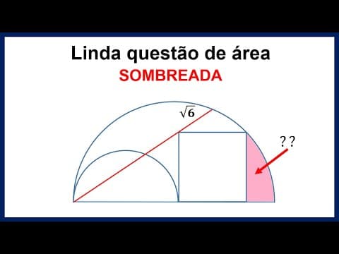 Thumbnail da aula: 💟 LINDA QUESTÃO DE ÁREA SOMBREADA - A Matemática é LINDA! #39 💟