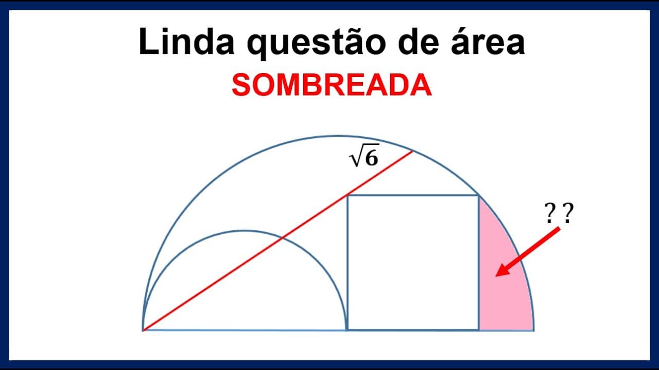 Thumbnail: 💟 LINDA QUESTÃO DE ÁREA SOMBREADA - A Matemática é LINDA! #39 💟