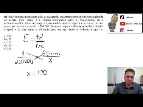 Thumbnail da aula: (IFPE) Nos mapas usados nas aulas de Geografia, encontramos um tipo de razão chamada de escala.
