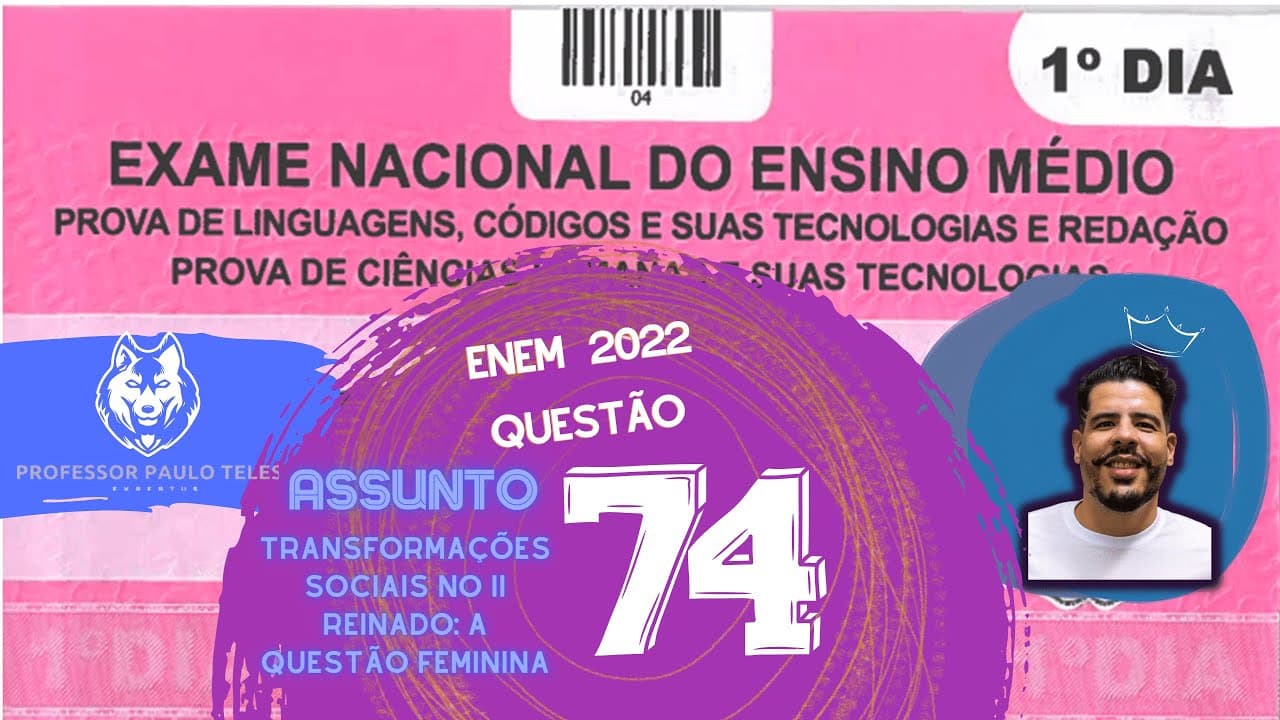 Thumbnail: Resolução Enem 2022 - Humanas Questão 74