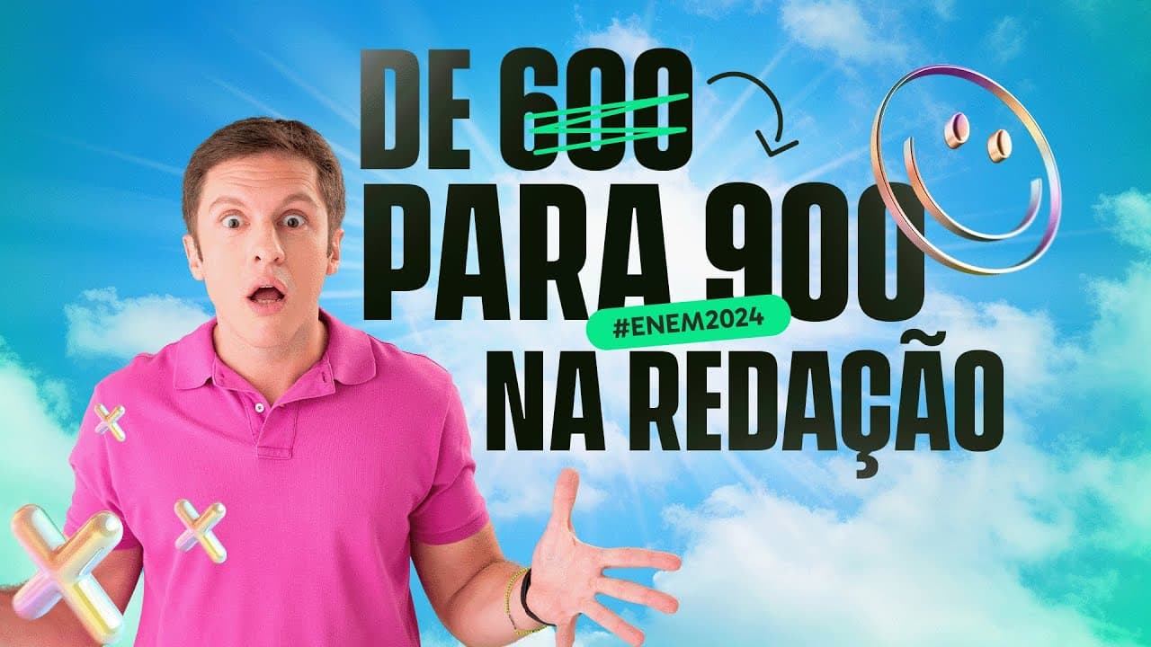 Thumbnail: Como Sair dos 600 para 900+ na Redação do ENEM: Estrutura Completa para Tirar Nota Máxima!