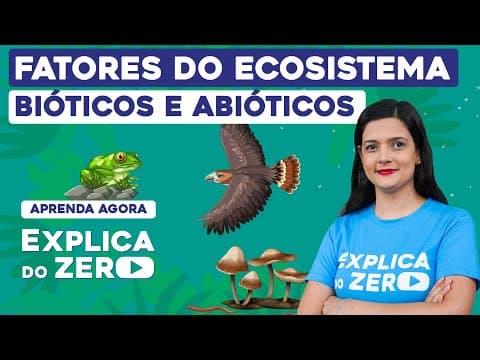 Thumbnail da aula: FATORES DO ECOSSISTEMA: bióticos e abióticos | Biologia | Explica do Zero | Cláudia de Souza Aguiar