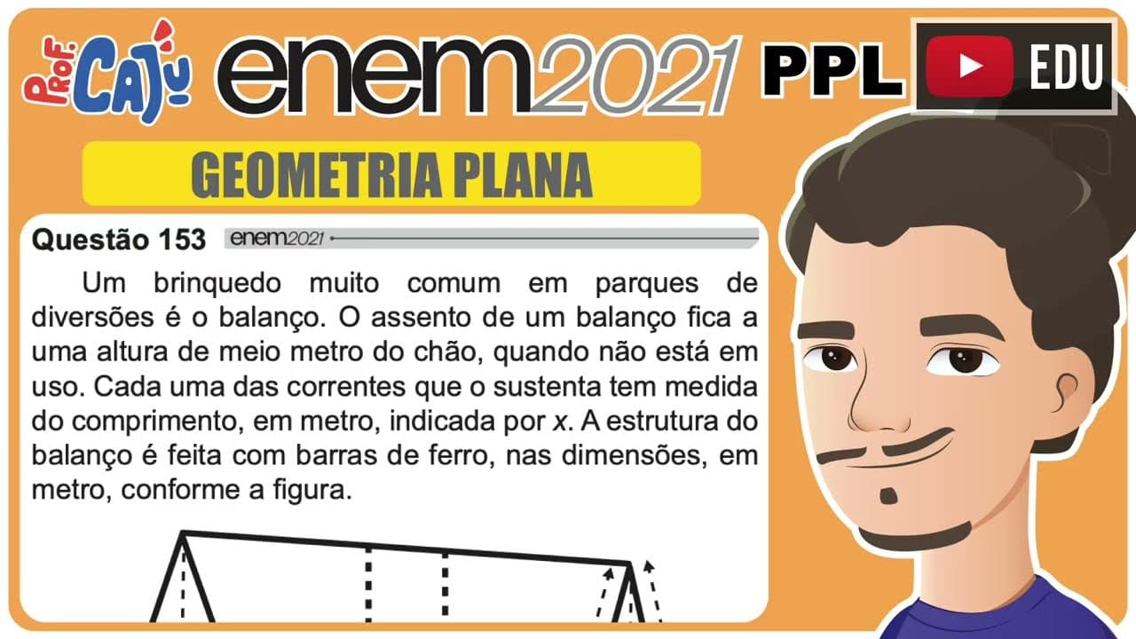 Thumbnail: [ENEM 2021 PPL] 153 📘 GEOMETRIA PLANA Um brinquedo muito comum em parques de diversões é o balanço