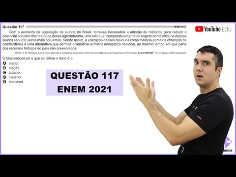 Thumbnail da aula: QUÍMICA ENEM 2021! "Com o aumento da população de suínos no Brasil, torna-se necessária..."