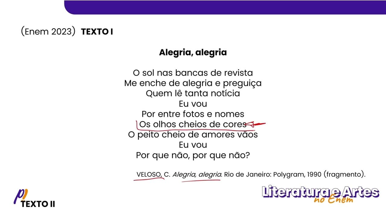 Thumbnail: ENEM 2023 - Séculos XX e XXI | Alegria, alegria O sol nas bancas de revista...
