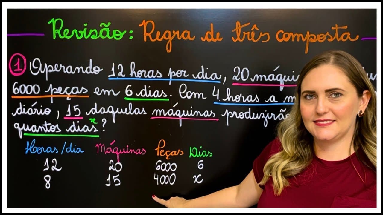 Thumbnail: REGRA DE TRÊS COMPOSTA!! EXPLICAÇÃO PARA VOCÊ APRENDER MATEMÁTICA AGORA!