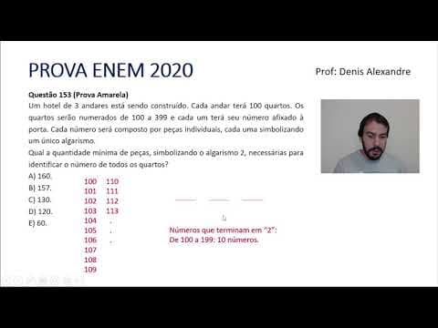 Thumbnail da aula: Questão ENEM 2020 - Número dos quartos do hotel (Contagem | Lógica)