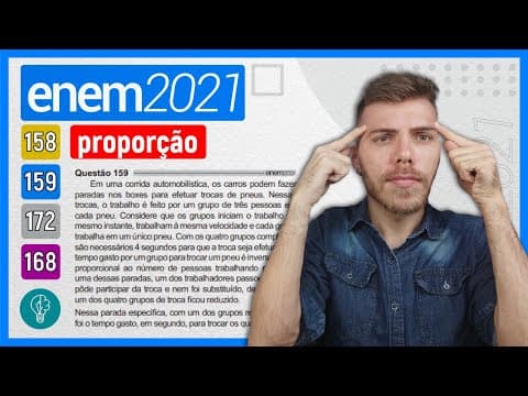 Thumbnail da aula: 🛑159 Enem 2021 - PROPORÇÃO - Em uma corrida automobilística, os carros podem fazer paradas nos boxes