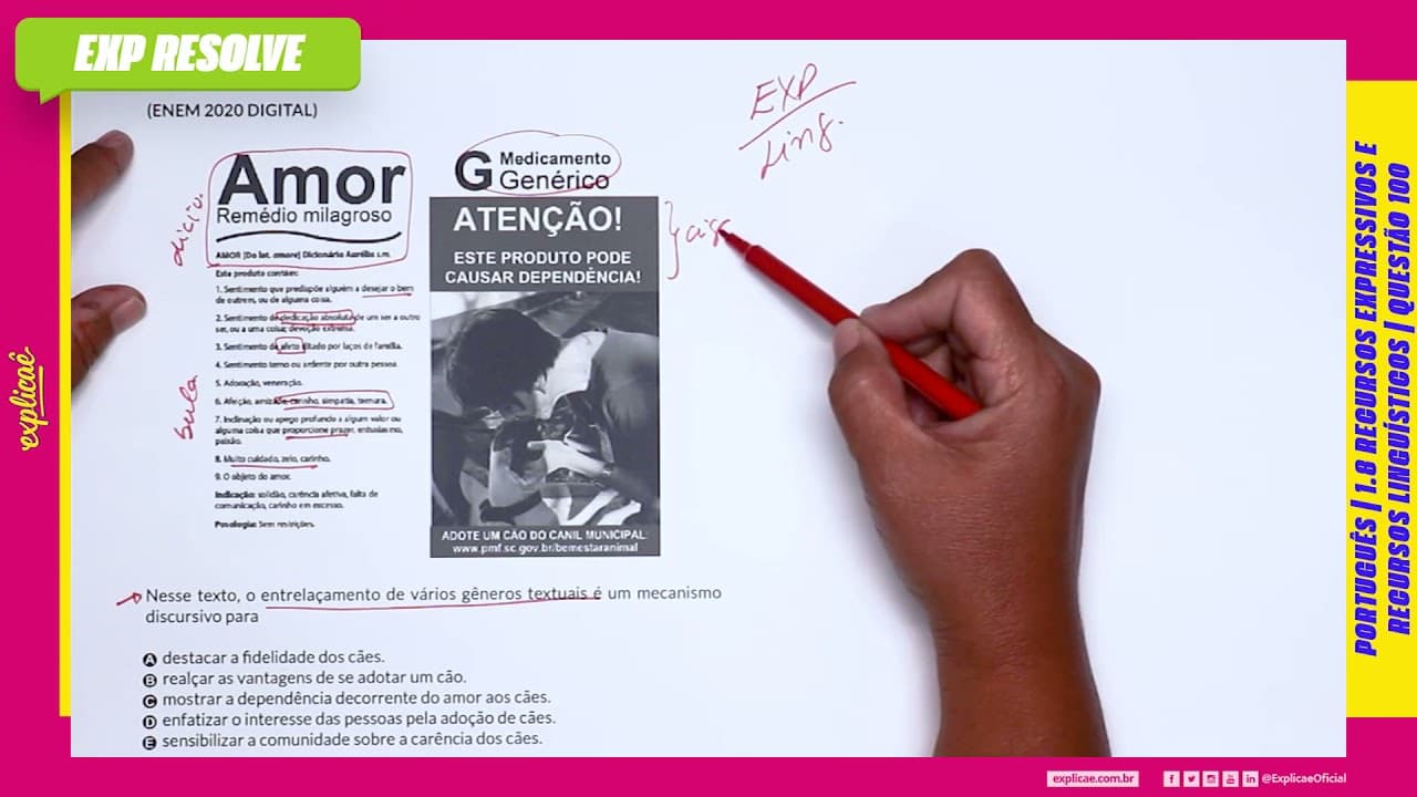 Thumbnail: NESSE TEXTO, O ENTRELAÇAMENTO DE VÁRIOS GÊNEROS (...) | RECURSOS EXPRESSIVOS E RECURSOS LINGUÍSTICOS