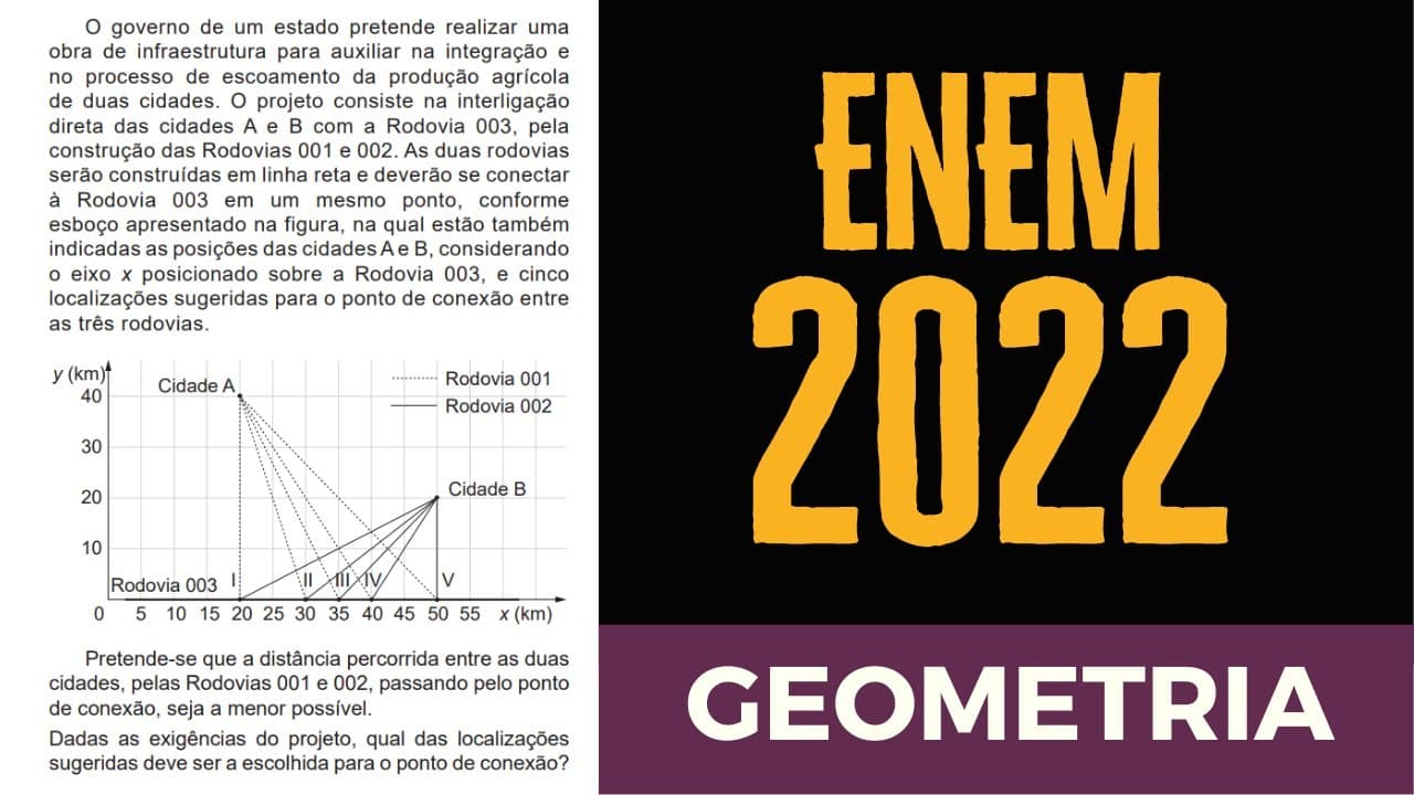 Thumbnail: ENEM 2022 - Questão 139: O governo de um estado pretende realizar uma obra de infraestrutura para...