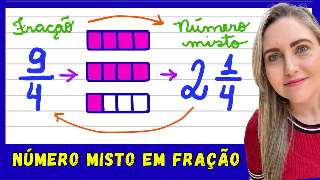 Thumbnail: APRENDA AGORA NÚMERO MISTO! FRAÇÃO IMPRÓPRIA EM NÚMERO MISTO! EXPLICAÇÃO PARA APRENDER MATEMÁTICA!
