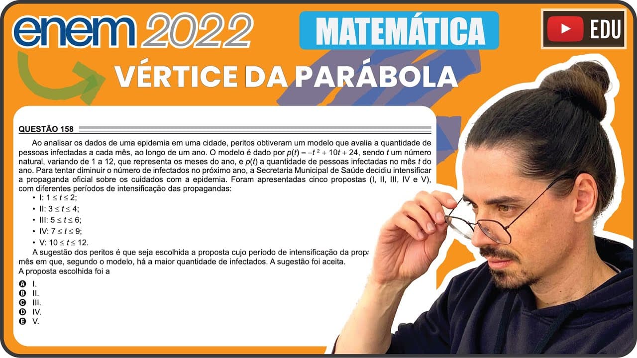 Thumbnail: [ENEM 2022] 158 📘 VÉRTICE DA PARÁBOLA Ao analisar os dados de uma epidemia em uma cidade, peritos