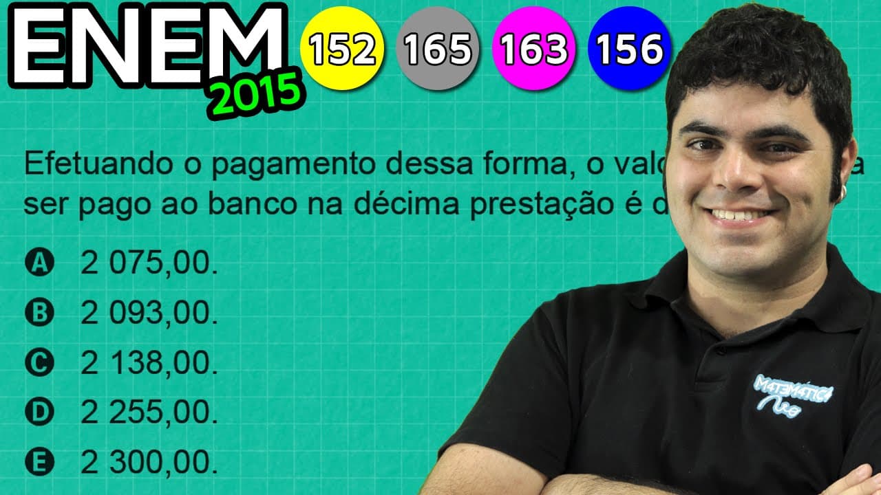 Thumbnail: ENEM 2015 Matemática #21 - Cálculo de Juros sobre Saldo Devedor na Prestação de uma Casa