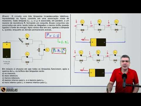 Thumbnail da aula: ENEM 2023  O circuito com três lâmpadas incandescentes idênticas