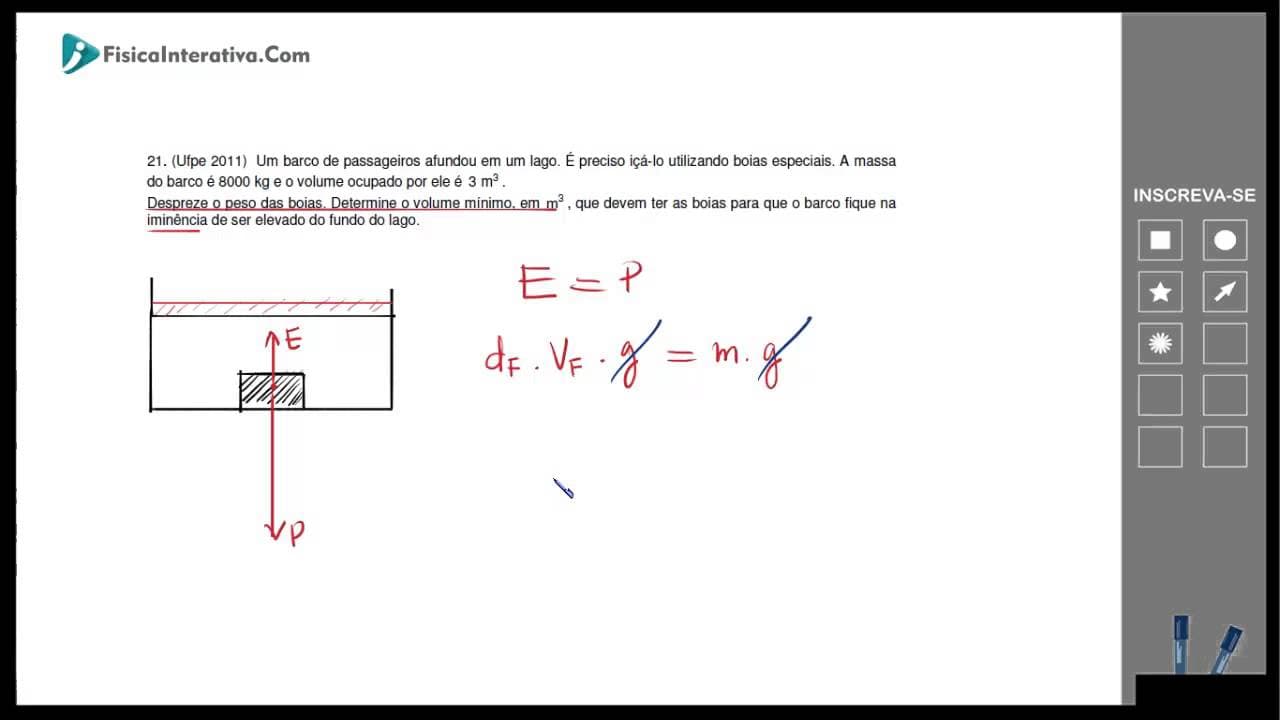 Thumbnail: Hidrostática - Empuxo - Exercício resolvido - Caiu no vestibular