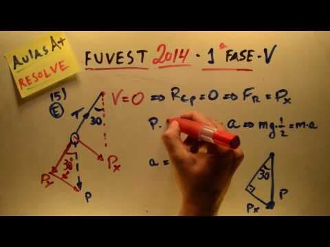 Thumbnail da aula: Cipó PENDULAR FUVEST 2014 - Física 15 - Resultante de Forças - 1ª fase - Aulas A+ Resolve
