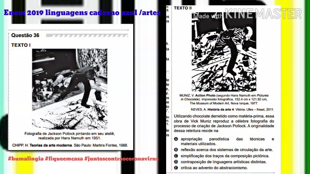 Thumbnail: Questão 36 Enem 2019 linguagens caderno azul/artes