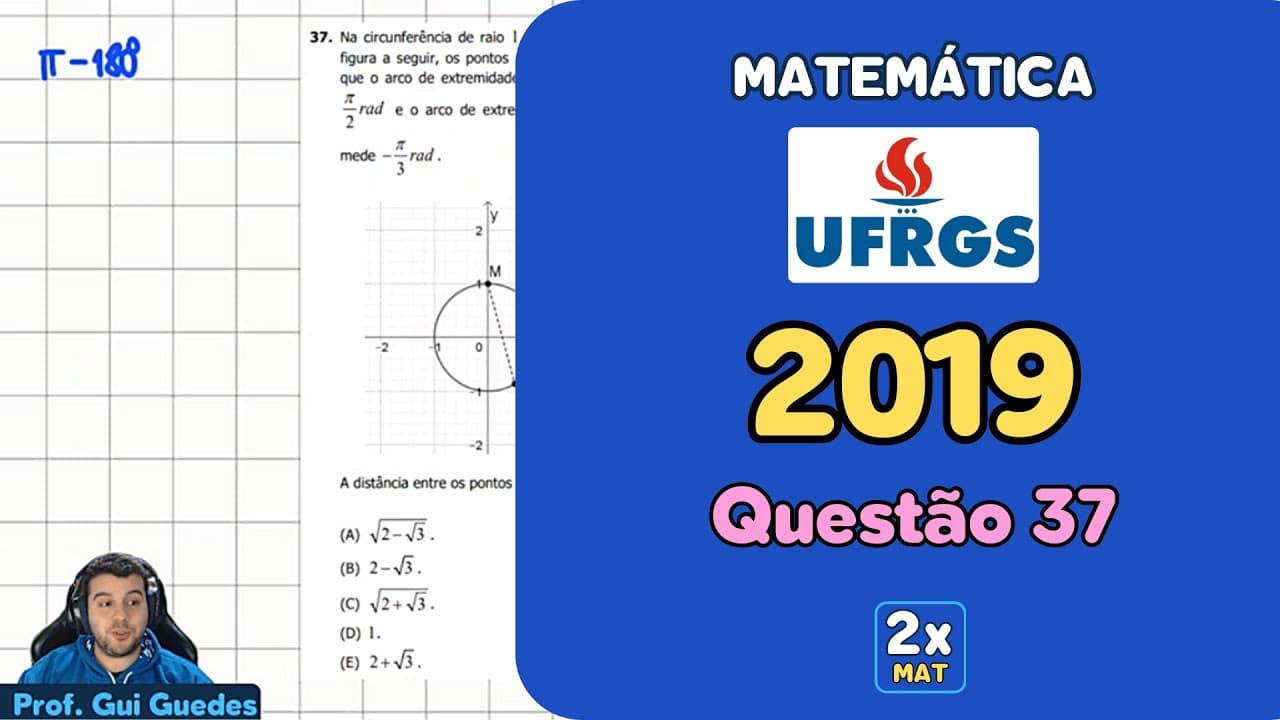 Thumbnail: Resolução Matemática UFRGS 2019 - Questão 37 | Matemática em Dobro