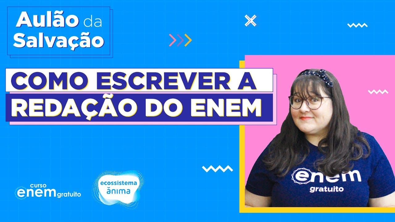 Thumbnail: AULÃO: COMO ESCREVER A REDAÇÃO DO ENEM: Domine a Estrutura do Texto Dissertativo | AULÃO DA SALVAÇÃO