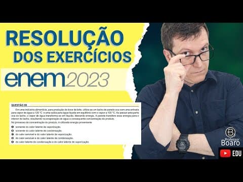 Thumbnail da aula: ENEM 2023 - RESOLUÇÃO dos EXERCÍCIOS - (95 -  Caderno AMARELO) Em uma indústria alimentícia, para