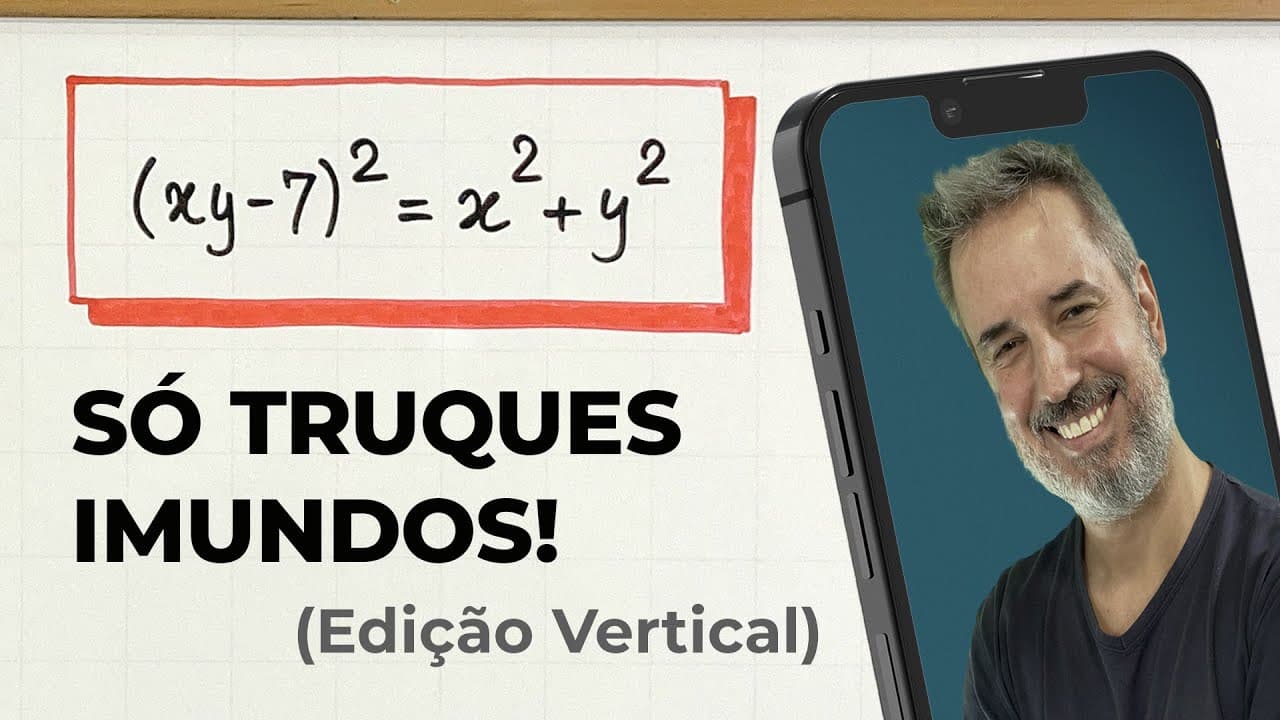 Thumbnail: Uma equação que exige TRUQUES SUJOS! 🤯🇮🇳 (xy−7)² = x² + y² [Vertical]