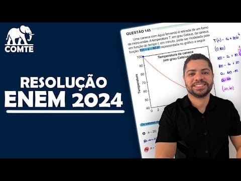 Thumbnail da aula: Questão 145 | Prova Verde ENEM 2024 | Uma caneca com água fervendo é retirada de um forno de micro