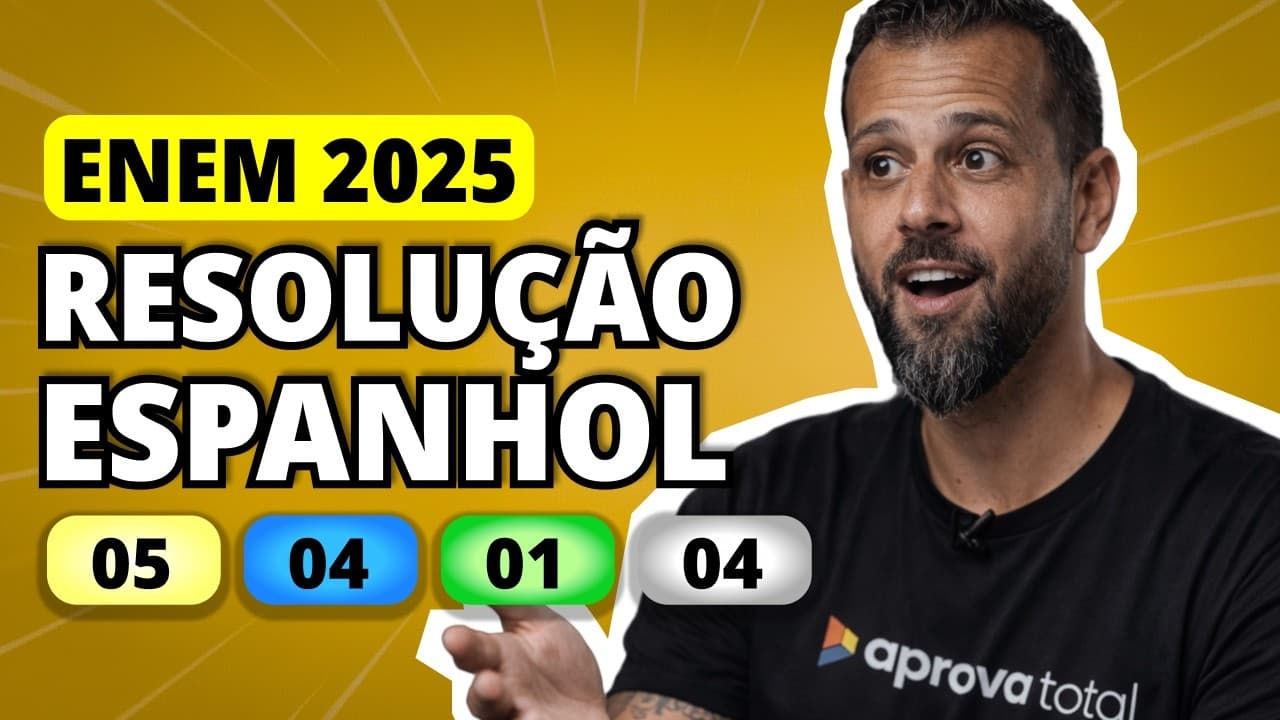 Thumbnail: ENEM 2025 Espanhol  – Questão 5 | Na charge, a diversidade linguística está representada pelo uso de