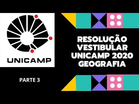 Thumbnail da aula: #GEOGRAFIA - RESOLUÇÃO COMENTADA #UNICAMP 2020 - parte 3