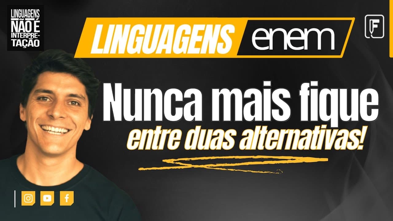 Thumbnail: Nunca mais fique entre duas alternativas em Linguagens no Enem!