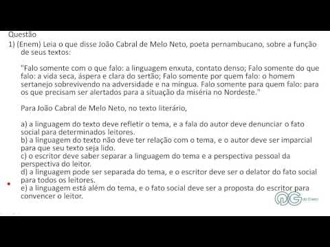 Thumbnail da aula: Literatura: João Cabral de Melo Neto - ENEM