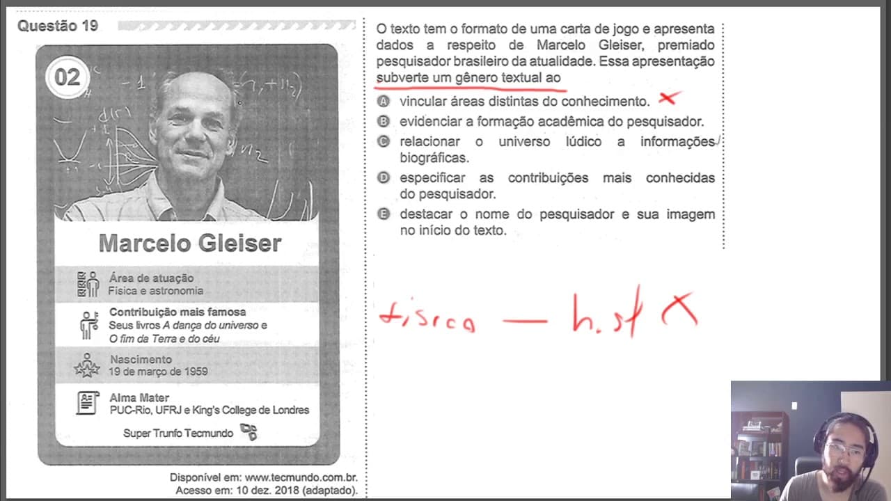 Thumbnail: ENEM 2019 - Linguagens | Questao 19 (Prova Amarela)
