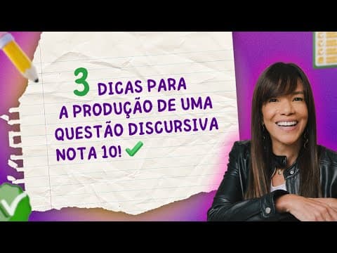 Thumbnail da aula: 📝 3 dicas para a produção de uma questão discursiva nota 10!
