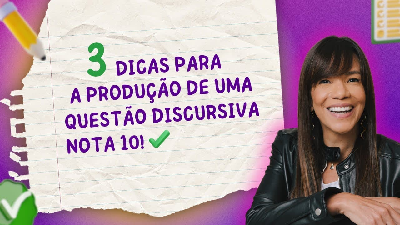 Thumbnail: 📝 3 dicas para a produção de uma questão discursiva nota 10!