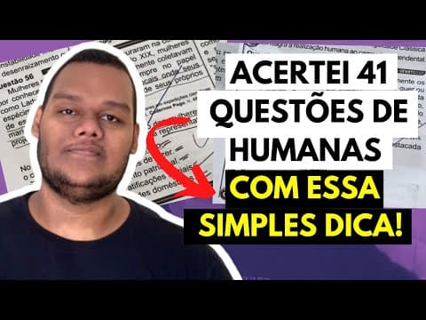 Thumbnail da aula: COMO ACERTAR (quase) QUALQUER QUESTÃO DE HUMANAS NO ENEM // MESMO SEM SABER O CONTEÚDO