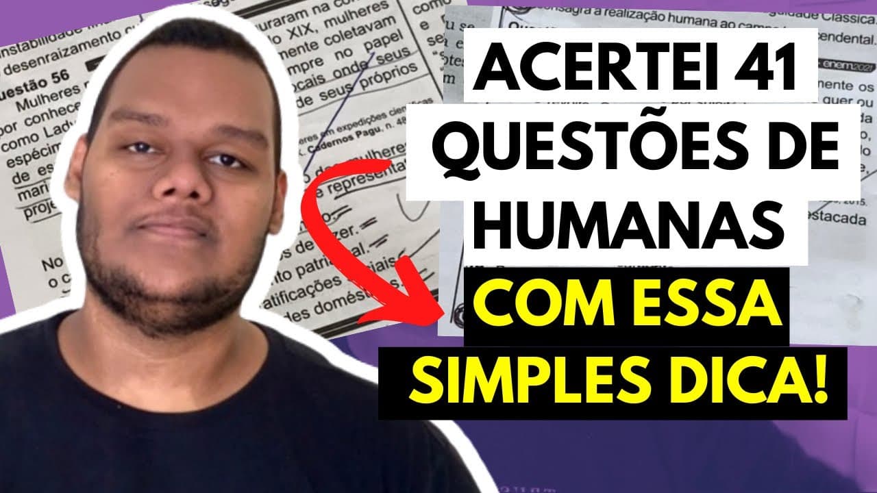 Thumbnail: COMO ACERTAR (quase) QUALQUER QUESTÃO DE HUMANAS NO ENEM // MESMO SEM SABER O CONTEÚDO