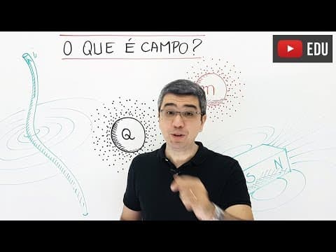 Thumbnail da aula: Em Física, o que é campo? Não é uma região do espaço!