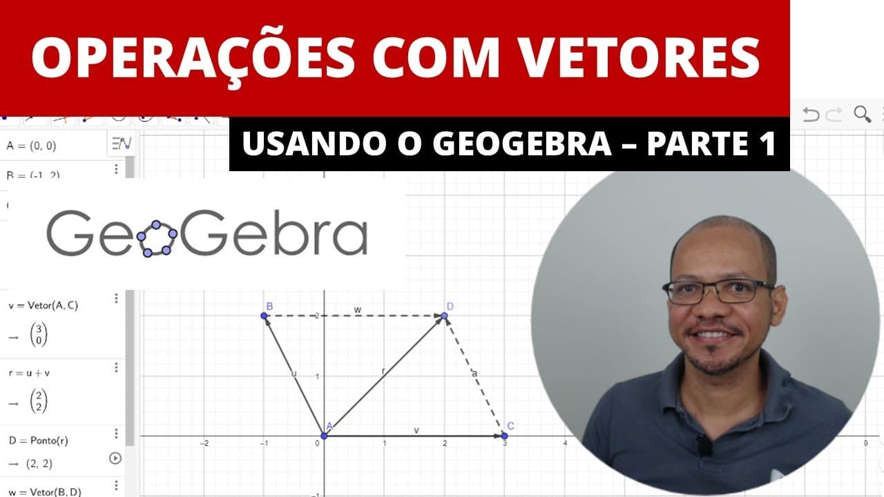 Thumbnail: Aprendendo Vetores com o Geogebra: Parte 1 - Regra do Paralelogramo
