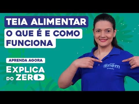 Thumbnail da aula: TEIA ALIMENTAR: o que é e como funciona | Biologia | Explica do Zero | Profa. Cláudia Souza Aguiar