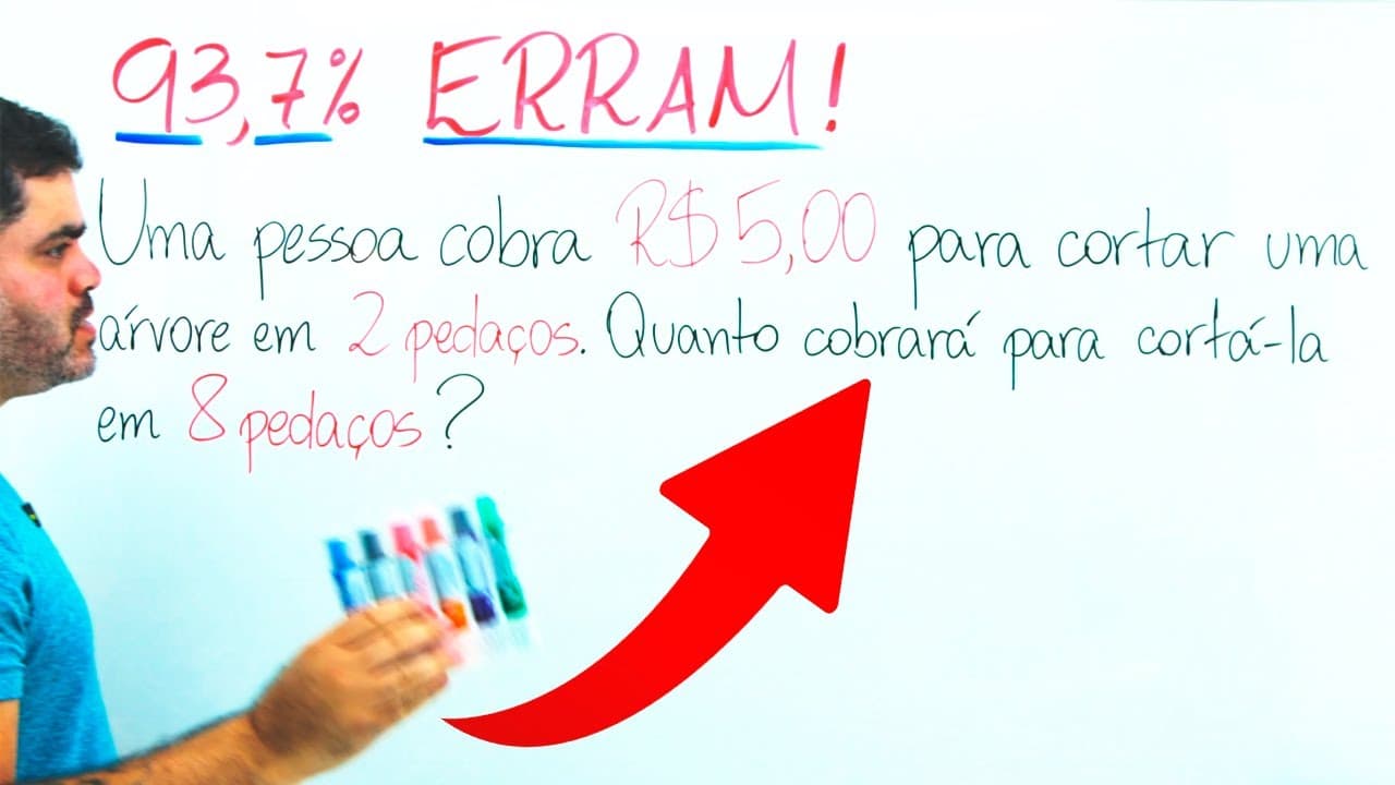 Thumbnail: 93,7% ERRAM esse PROBLEMA DE REGRA DE TRÊS SIMPLES (ou seria Regra de Três Composta?) Você Consegue?