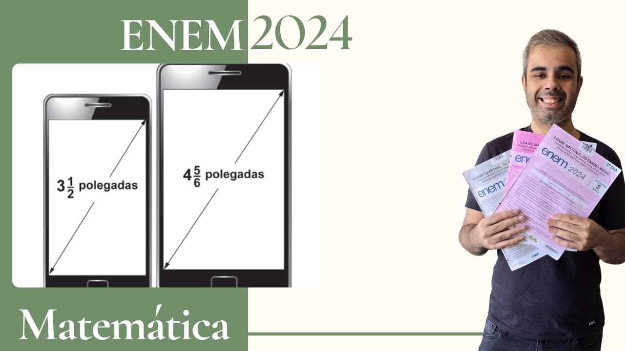 Thumbnail: ENEM 2024 - Atualmente há telefones celulares com telas de diversos tamanhos e em formatos