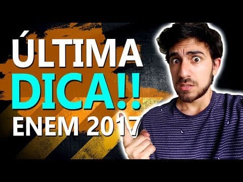 Thumbnail da aula: Dica de ÚLTIMA HORA para o Enem de EXATAS 2017 - Matemática e Ciências da Natureza